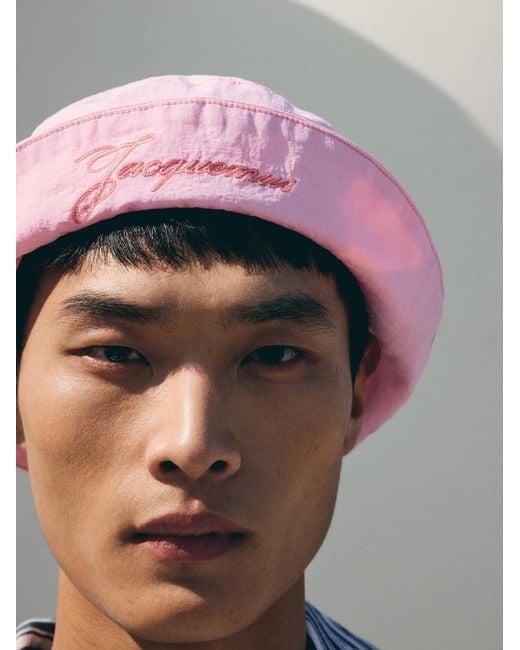 Jacquemus Pink The Baluchon Bucket Hat for men