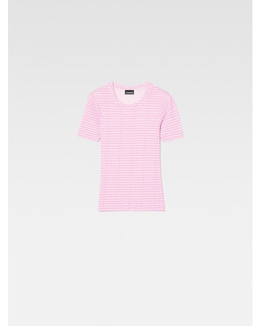 Jacquemus Pink Le T-Shirt Vichy
