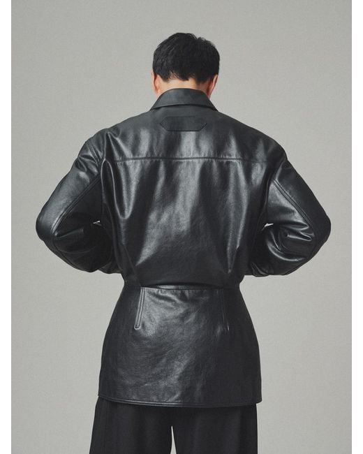 Jacquemus Black The Gardian Leather Jacket