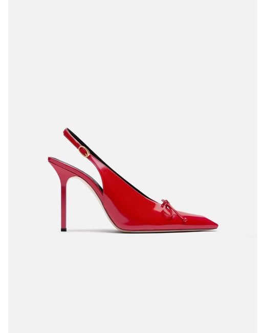 Jacquemus Red Les Slingbacks Cubisto Hautes Leather Heeled Courts