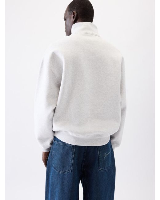 Jacquemus White The Gros Grain Zipped-Rollneck Sweatshirt