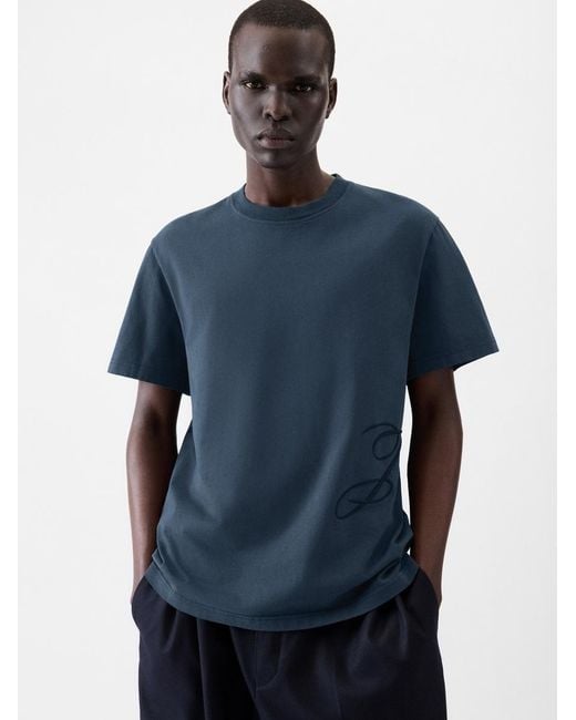 Jacquemus Blue The J Short-Sleeve T-Shirt for men