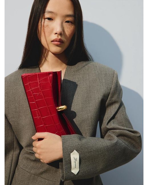 Jacquemus Red The Valérie Clutch