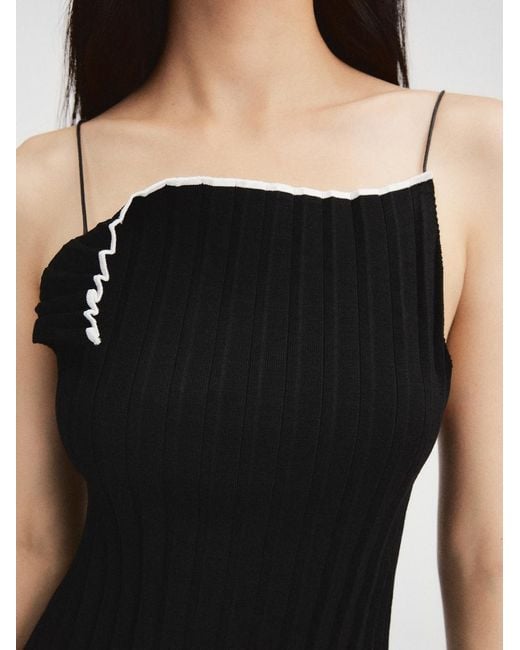 Jacquemus Black The Pleated Knit Top