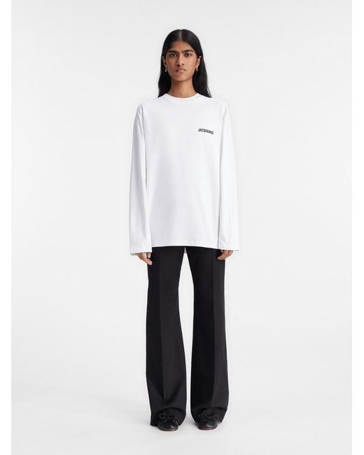 Jacquemus White The Montaigne Address Long-Sleeve T-Shirt for men