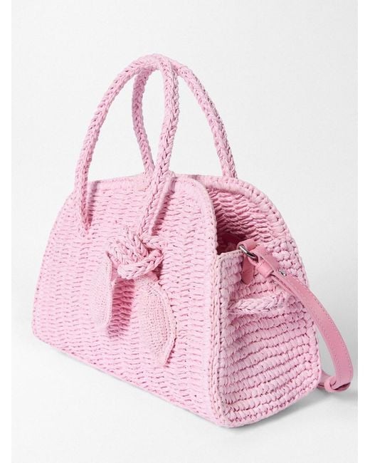 Jacquemus Pink The Small Raffia Turismo