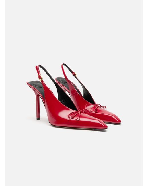 Jacquemus Red Les Slingbacks Cubisto Hautes Leather Heeled Courts