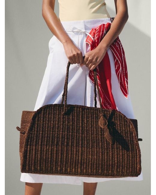 Jacquemus Brown The Large Raffia Turismo