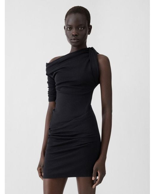 Jacquemus Black The Drapeado Mini Dress
