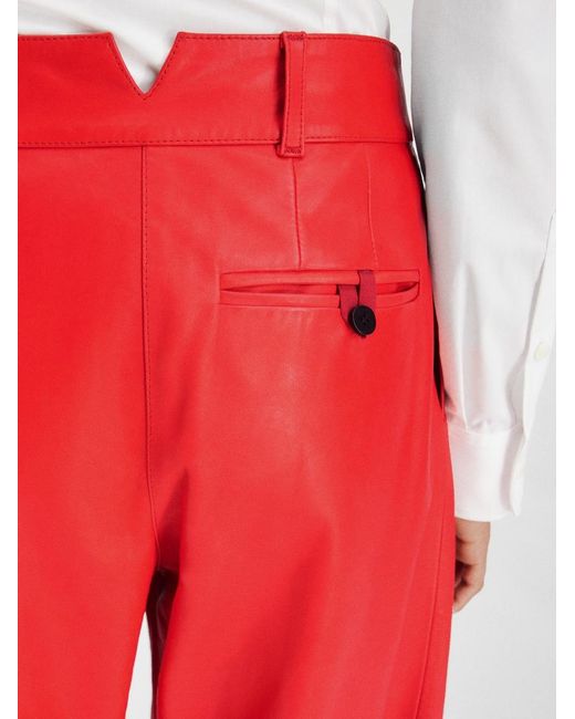Le Pantalon Ovalo Cuir Jacquemus en coloris Red
