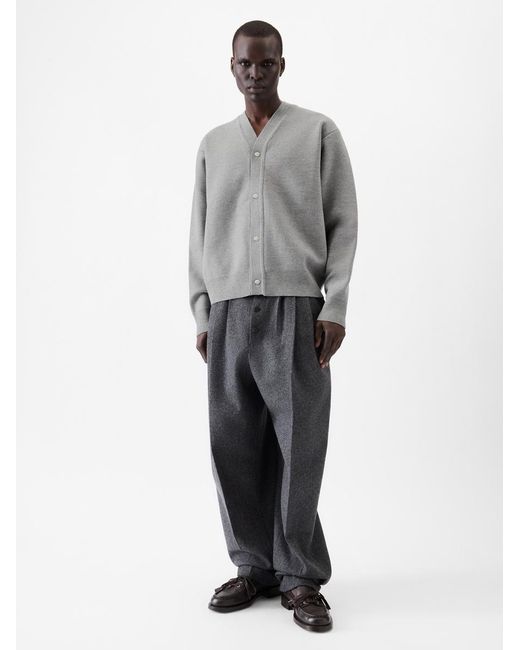 Jacquemus Gray Le Cardigan Boutonne V-Neck Wool-Blend Knitted Cardigan for men