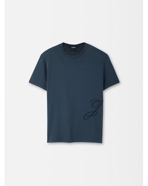 Jacquemus Blue The J Short-Sleeve T-Shirt for men