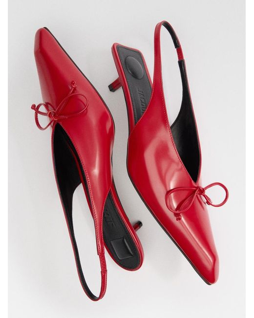Jacquemus Red The Low Cubisto Slingbacks