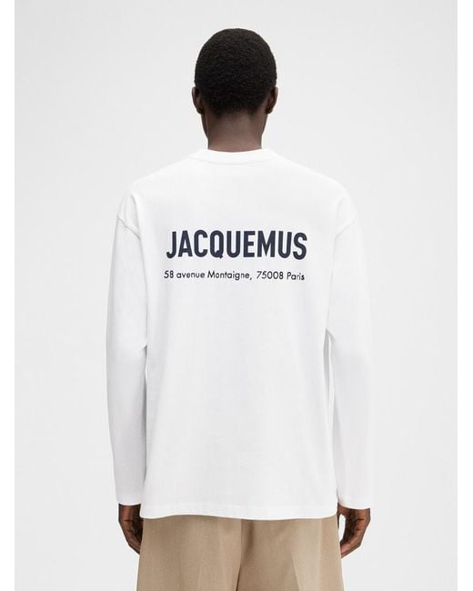 Jacquemus White The Montaigne Address Long-Sleeve T-Shirt for men