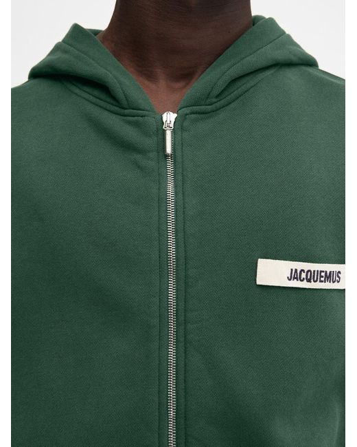 Jacquemus Green The Gros Grain Zipped Hoodie