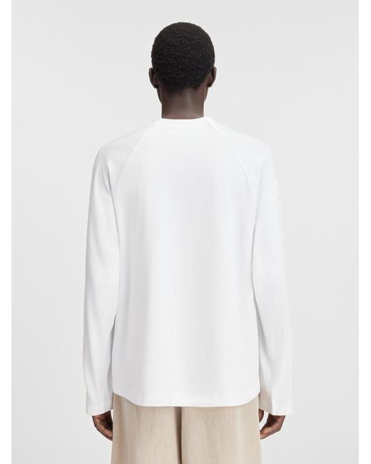 Jacquemus White Le T-Shirt Typo Manches Longues for men