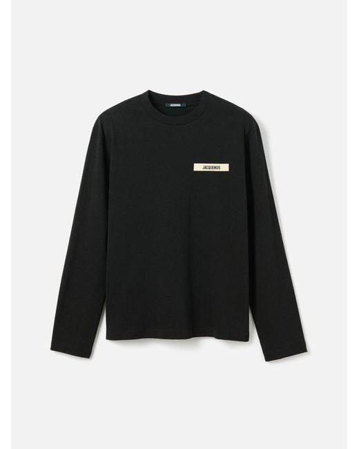 Jacquemus The Gros Grain Long-Sleeve T-Shirt in Black for Men | Lyst