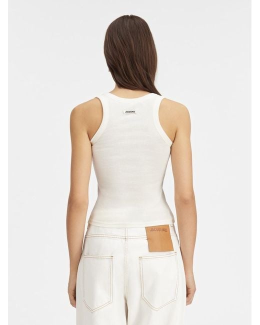 Jacquemus White The Gros Grain Tank Top