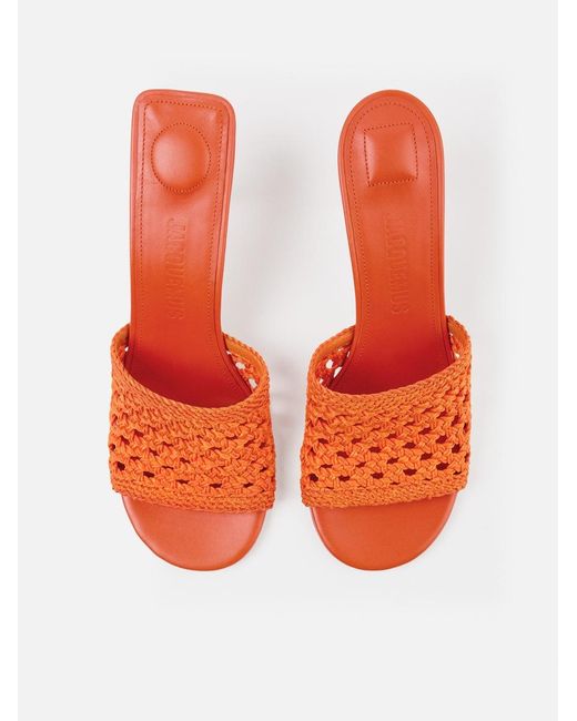 Jacquemus Red The Cubisto Mules
