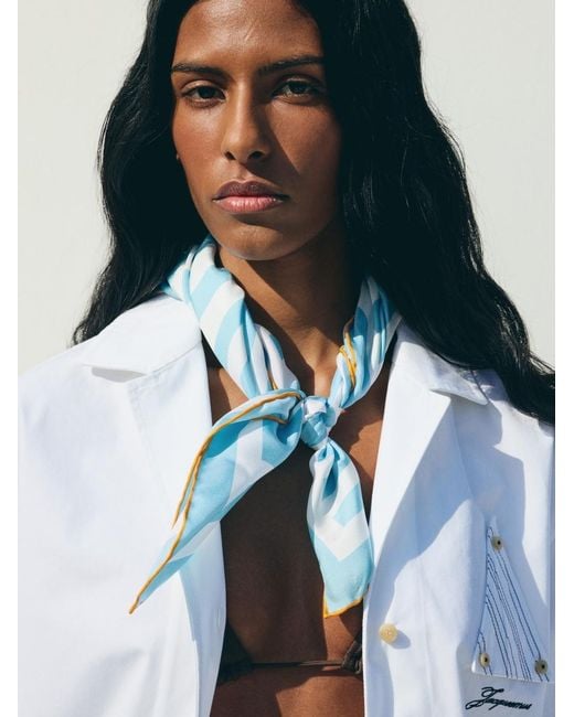 Jacquemus Blue The Striped Scarf for men