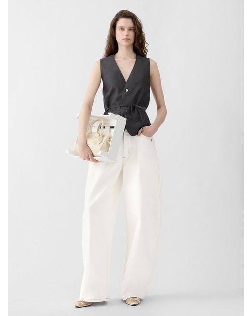Jacquemus White The Ovalo De-Nîmes Denim Pants