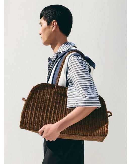 Jacquemus Brown The Large Raffia Turismo
