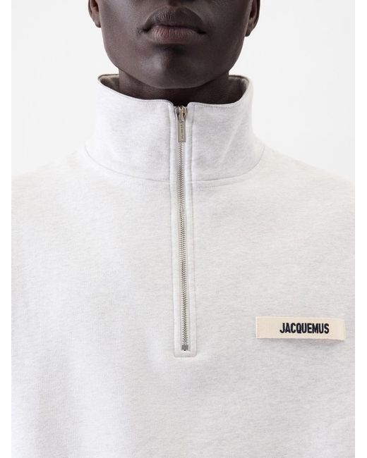 Jacquemus White The Gros Grain Zipped-Rollneck Sweatshirt