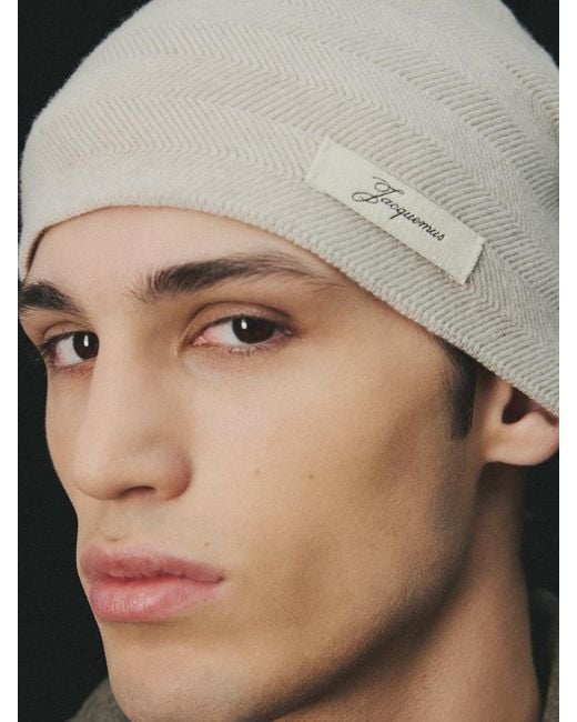 Jacquemus White The Chevron Beanie