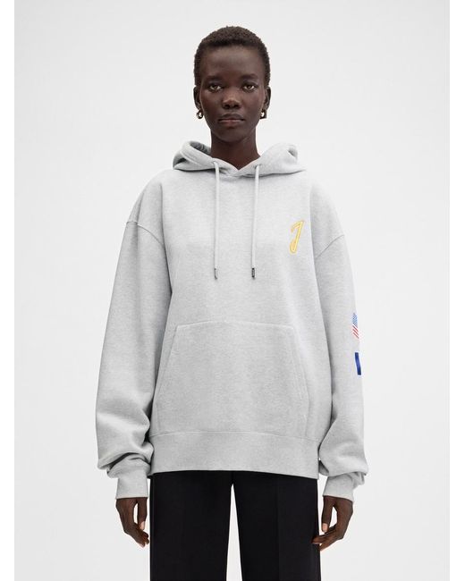 パーカー・フーディ Jacquemus Drawstring Hood Cotton Sweatshirt With Varsity Jacquemus Drawstring Hood Cotton Sweatshirt With Varsity