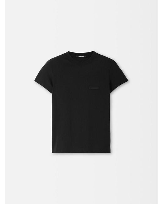 Jacquemus Black T-Shirt With Logo Patch