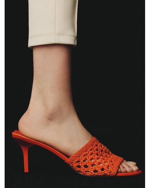 Jacquemus Red The Cubisto Mules