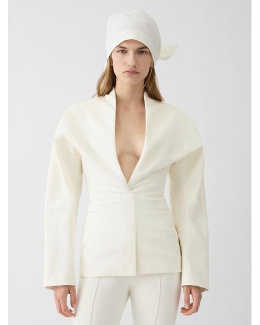 Jacquemus White The Châle Jacket