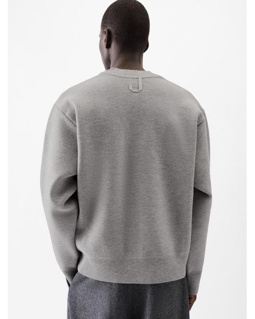 Jacquemus Gray Le Cardigan Boutonne V-Neck Wool-Blend Knitted Cardigan for men