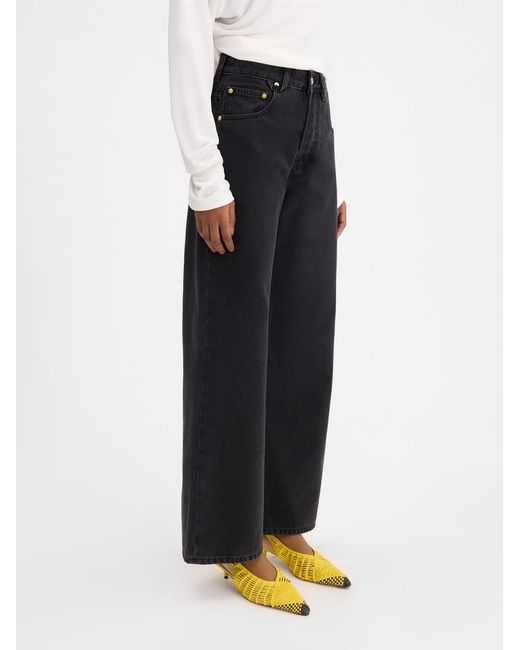 Jacquemus White Die Weite De-Nîmes Hose Aus Denim