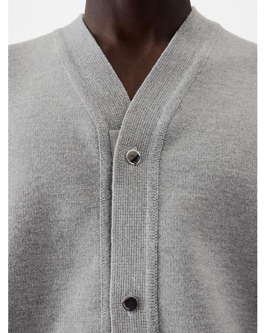Jacquemus Gray Le Cardigan Boutonne V-Neck Wool-Blend Knitted Cardigan for men