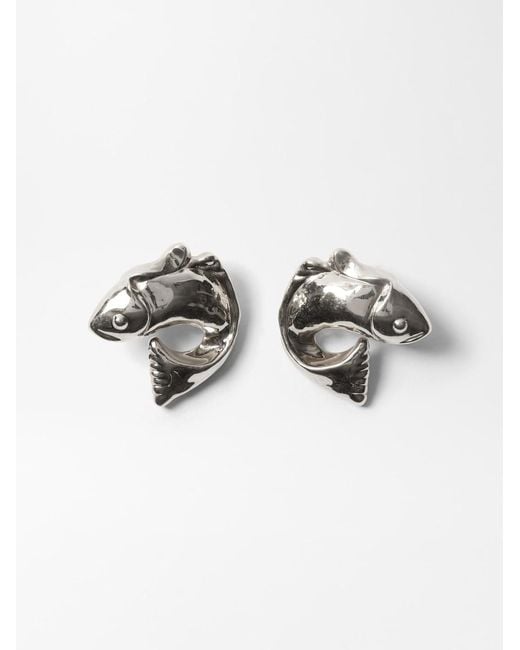 Orecchini Poisson di Jacquemus in Metallic