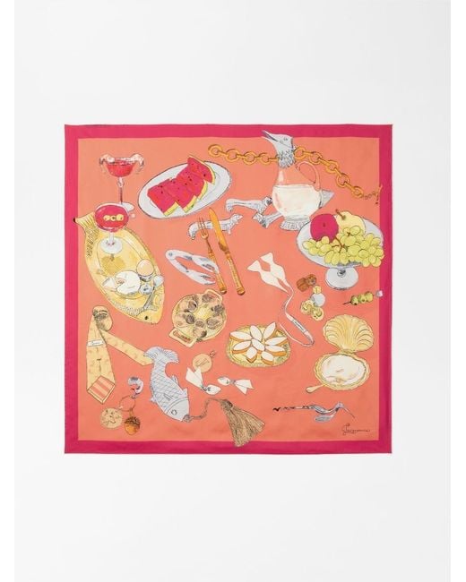 Jacquemus Pink The Cocktail Large Silk Scarf