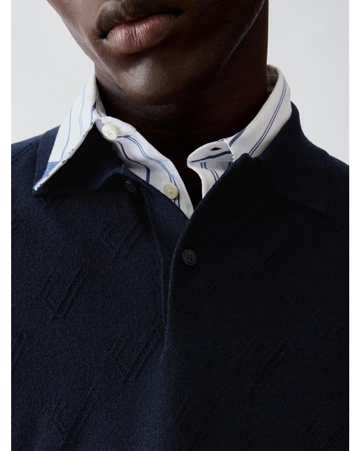 Jacquemus Blue The Abbracio Knit Polo Shirt