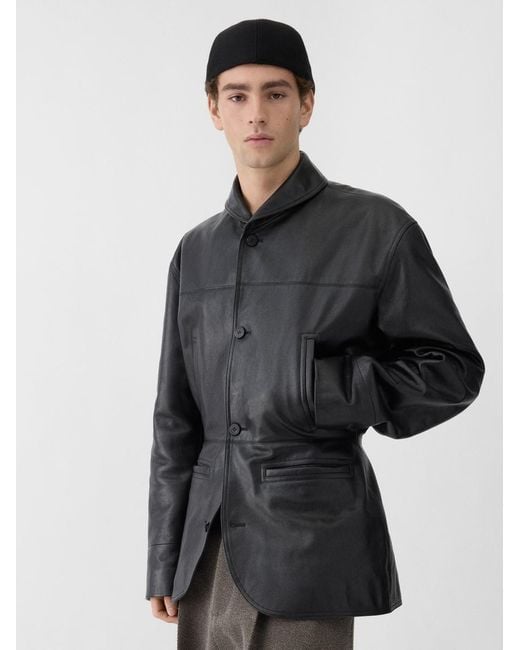 Jacquemus Black The Gardian Leather Jacket