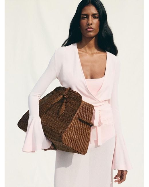 Jacquemus Brown The Large Raffia Turismo