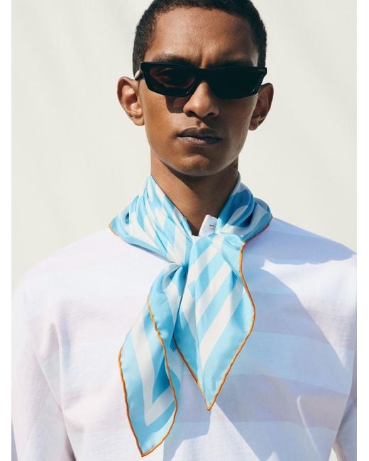 Jacquemus Blue The Striped Scarf for men