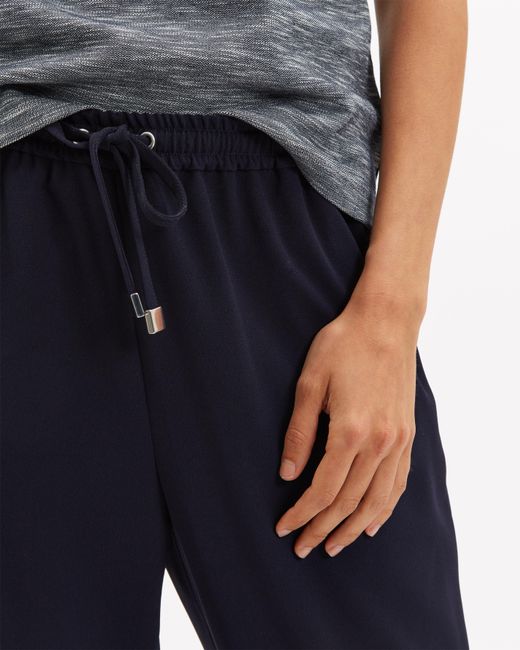 Jaeger Synthetic Drawstring Waistband Trousers in Navy (Blue) Lyst