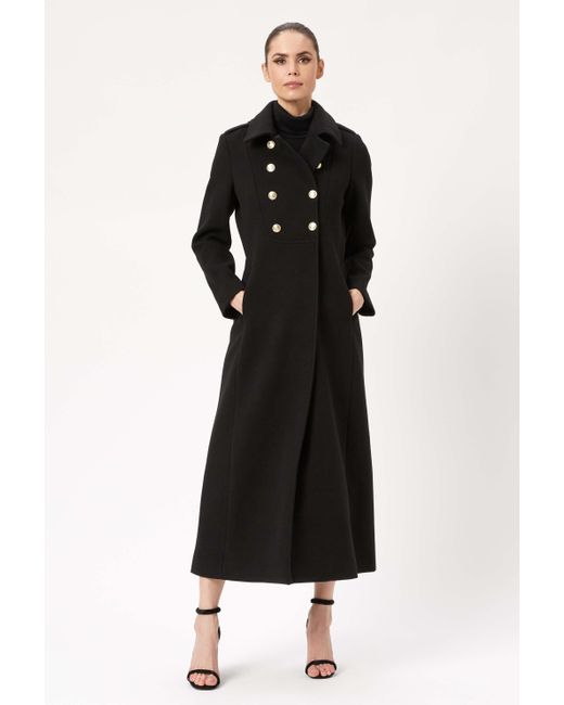 James Lakeland Military Long Coat in Black Lyst