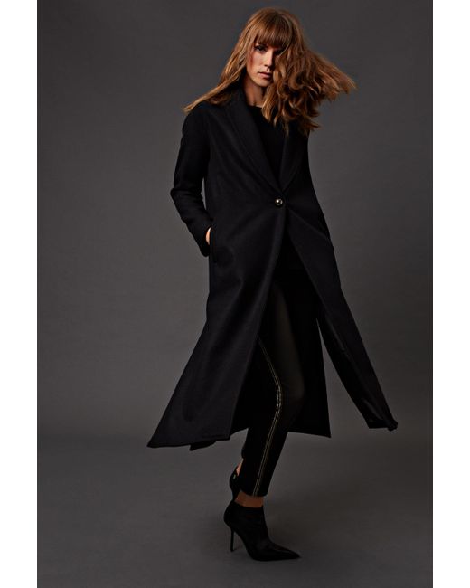 James Lakeland Synthetic 1 Button Long Coat in Black Lyst