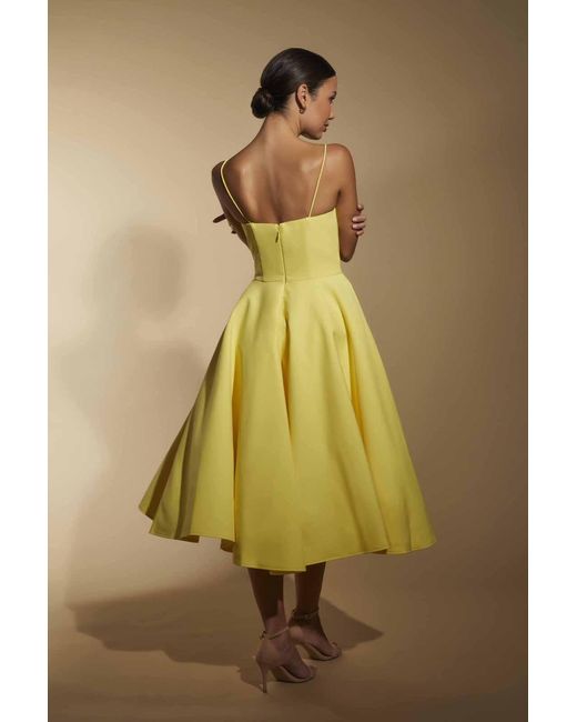 Jarlo Green Jones Skater Midi Dress With Cami Straps