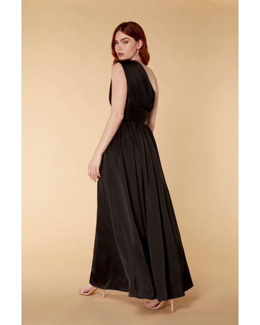 Jarlo Black Daria One Shoulder Maxi Dress With Cut Out Detail