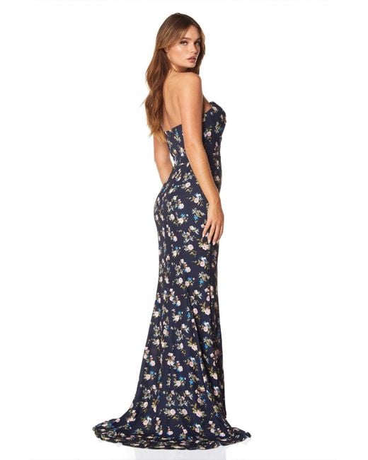 Jarlo all over printed maxi hotsell dress with train in floral