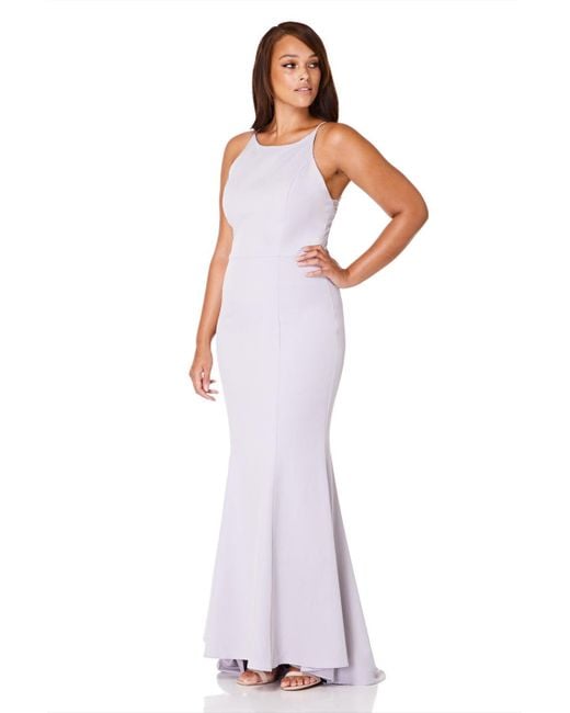 Jarlo Metallic Addilyn Fishtail Maxi Dress With Lace Button Back Detail
