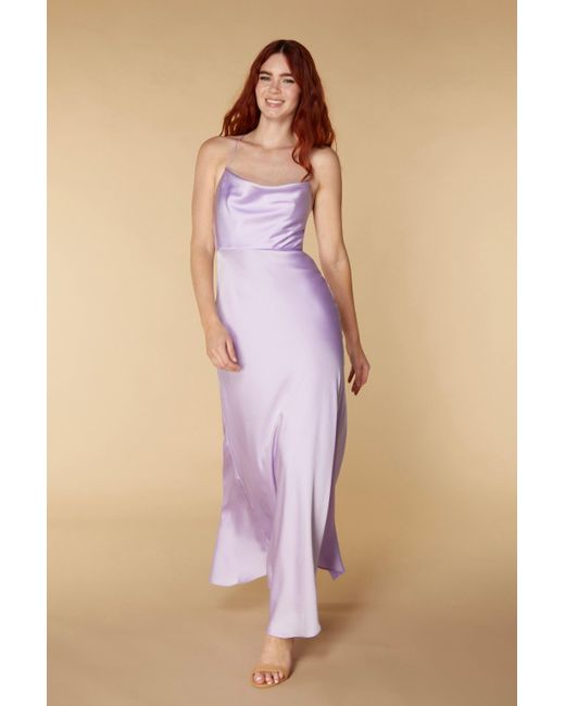 Jarlo Natural Aida Open Back Maxi Dress With Tie Strap Detail