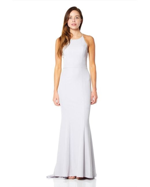 Jarlo Metallic Addilyn Fishtail Maxi Dress With Lace Button Back Detail